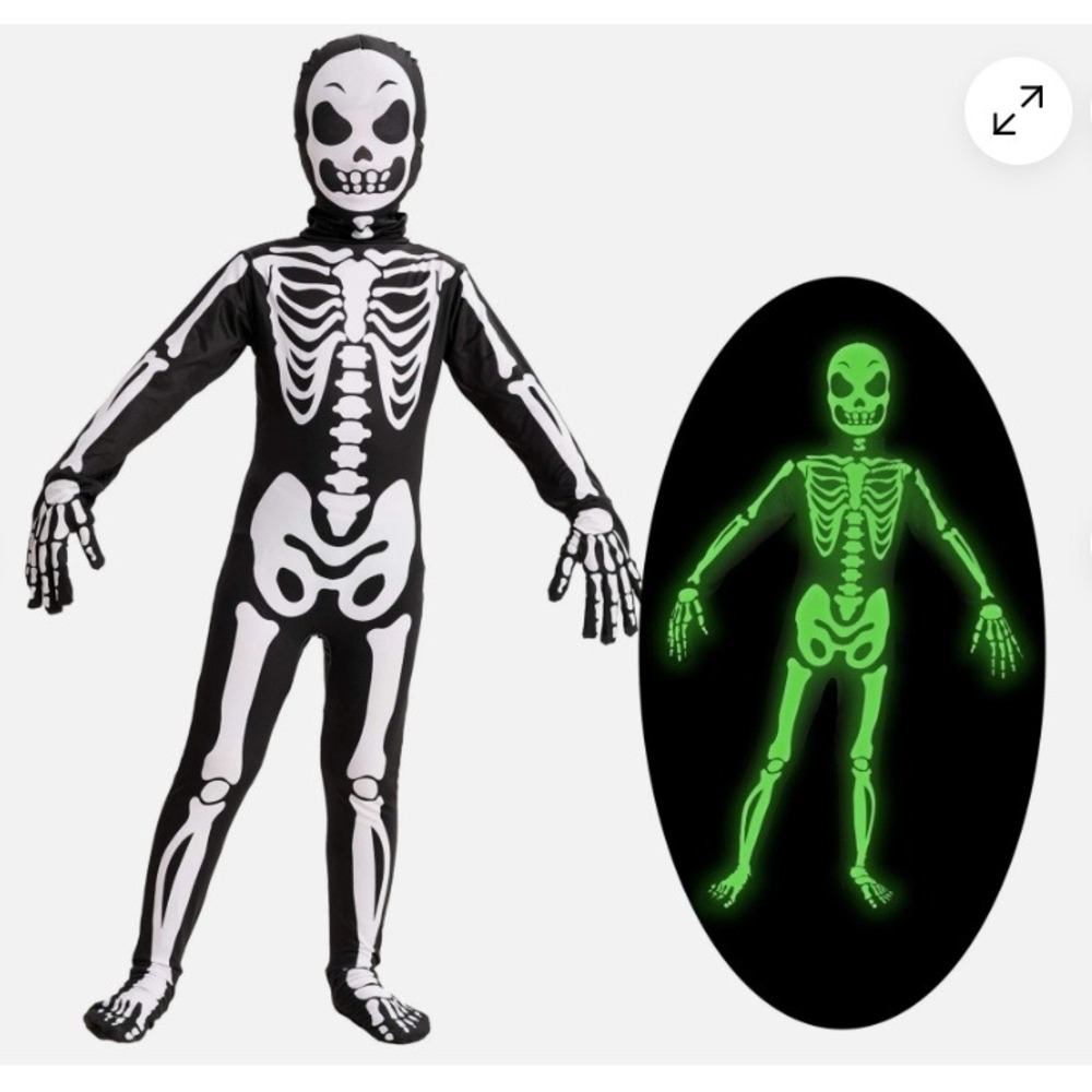 Spooktacular Creations Black Skeleton Costume Kids Large 10-12 NEW Halloween